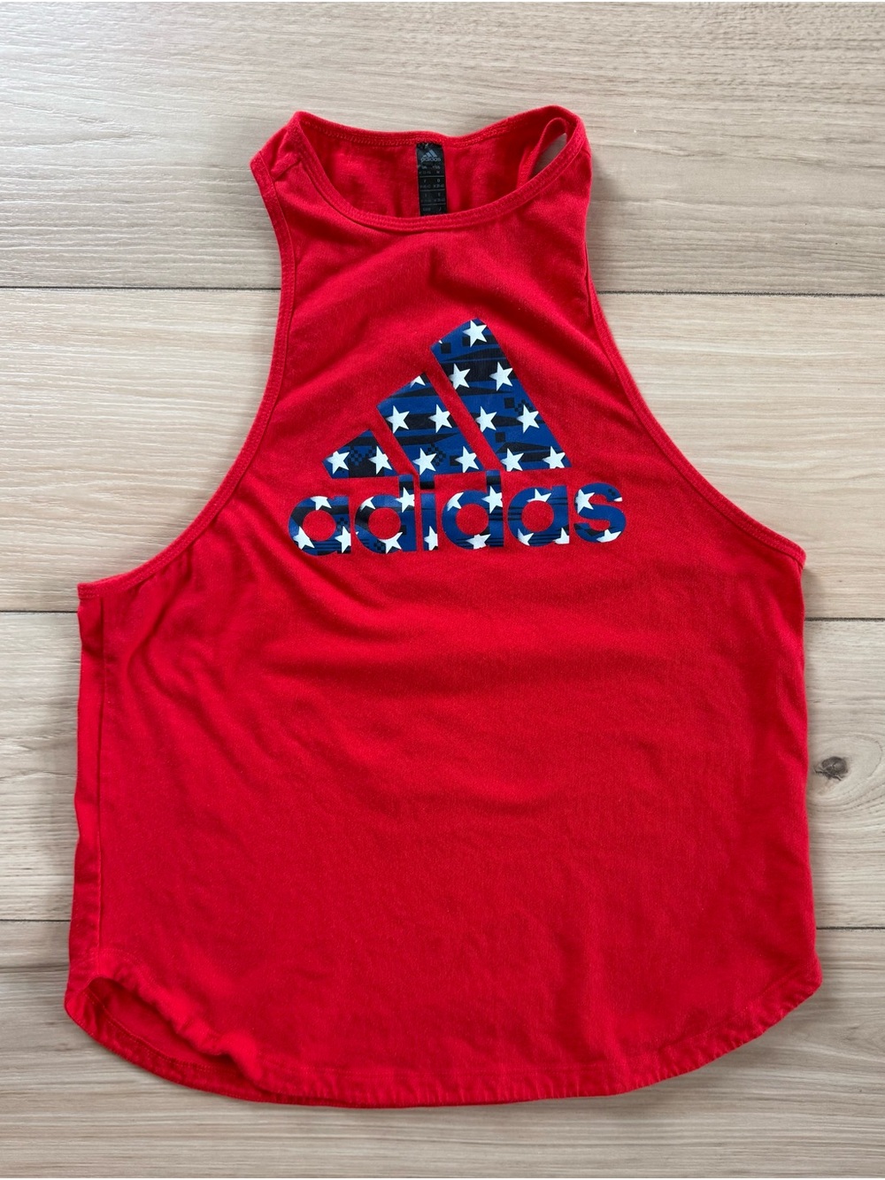 Adidas Girls Medium 12-14 Red Patriotic Racerback Tank Top